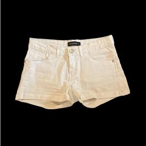 White Mid Waisted Jean shorts